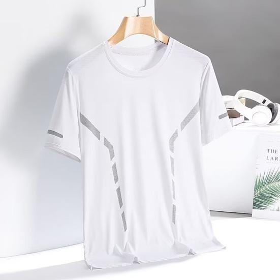 T-shirts d'entraînement à séchage rapide pour hommes - Hauts légers évacuant l'humidité - T-shirt de sport pour la salle de sport avec ventilation en mesh pour la course à pied, le fitness, le refroidissement