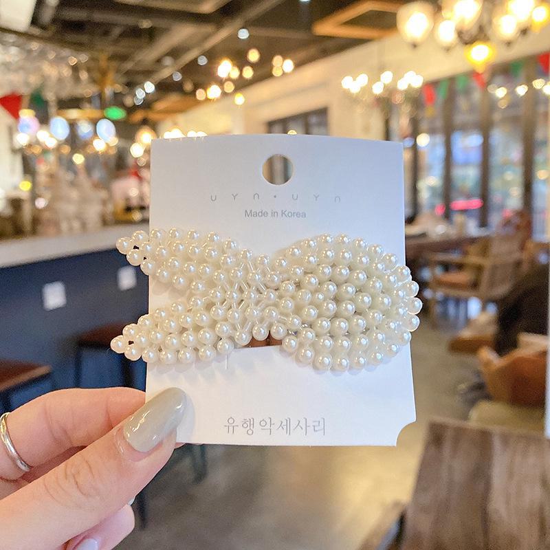 Haarnadel im koreanischen Stil mit Metallperlen und Strasssteinen für Damen