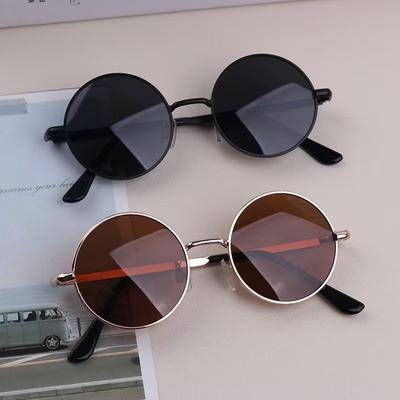 Retro Round Metal Frame Sunglasses UV400 for Men Women Unisex Designer Driving Fishing Glasses