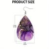 Colorful Marble Pattern PU Leather Earrings For Women Creative Fashion Teardrop Earrings Double-Sided Printing