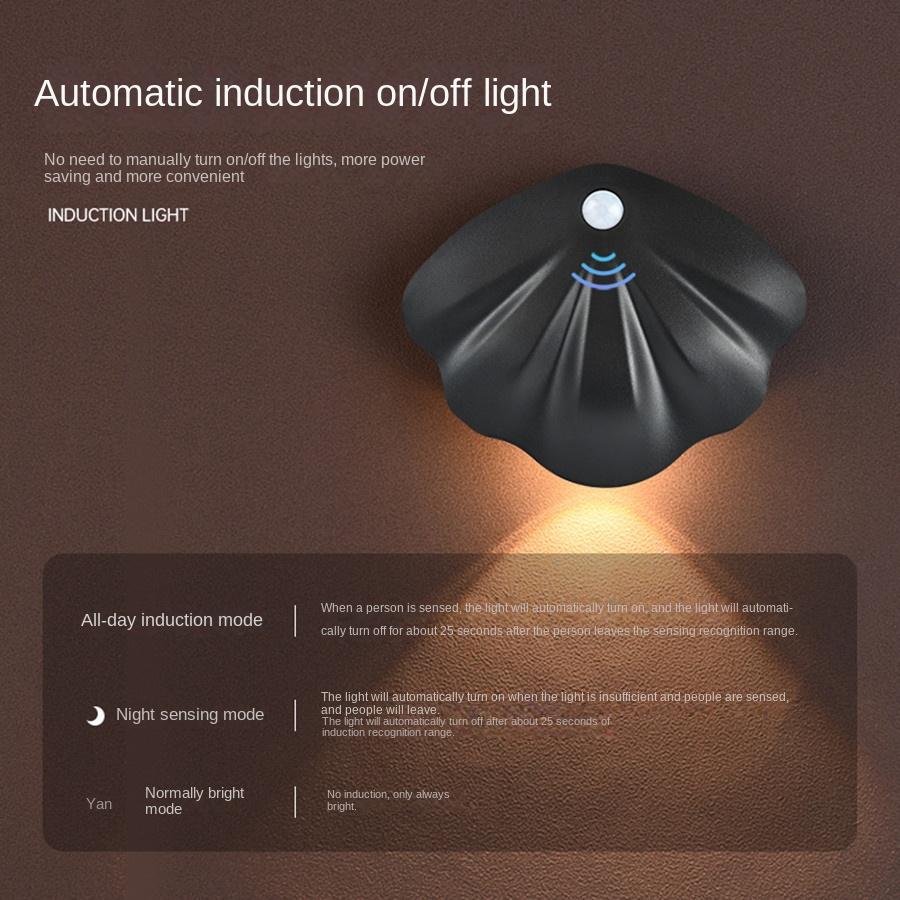 New Smart Motion Sensor Night Lights Wireless Rechargeable LED Dimmable Night Light Magnetic Installation Lighting Fixture