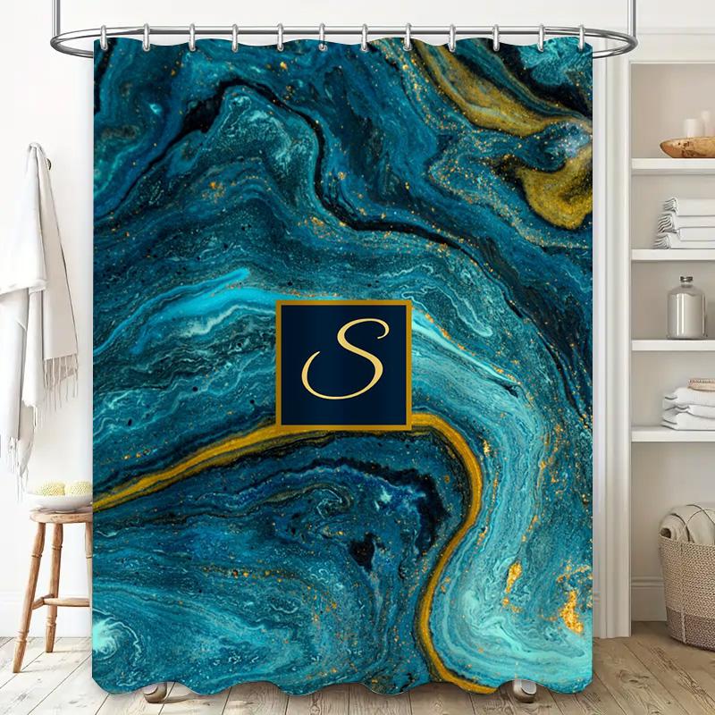 Colorful Feather Print Shower Curtain Watercolor Leaves Design For Bathroom Decorations Waterproof Fabric Bath Mat Cover With Ho