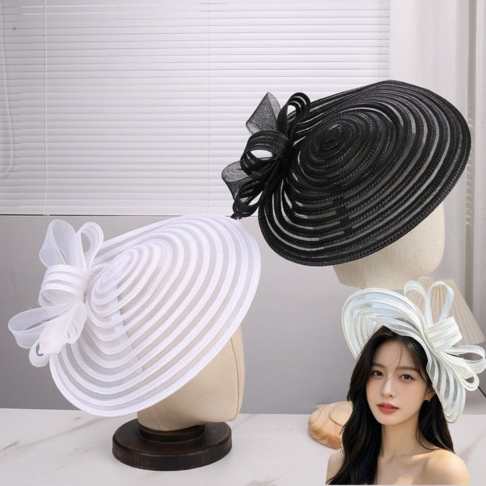 Bow Decoration Women's Tea Party Hat Headband Style Wedding Bridal Fascinator  Hair Accessories