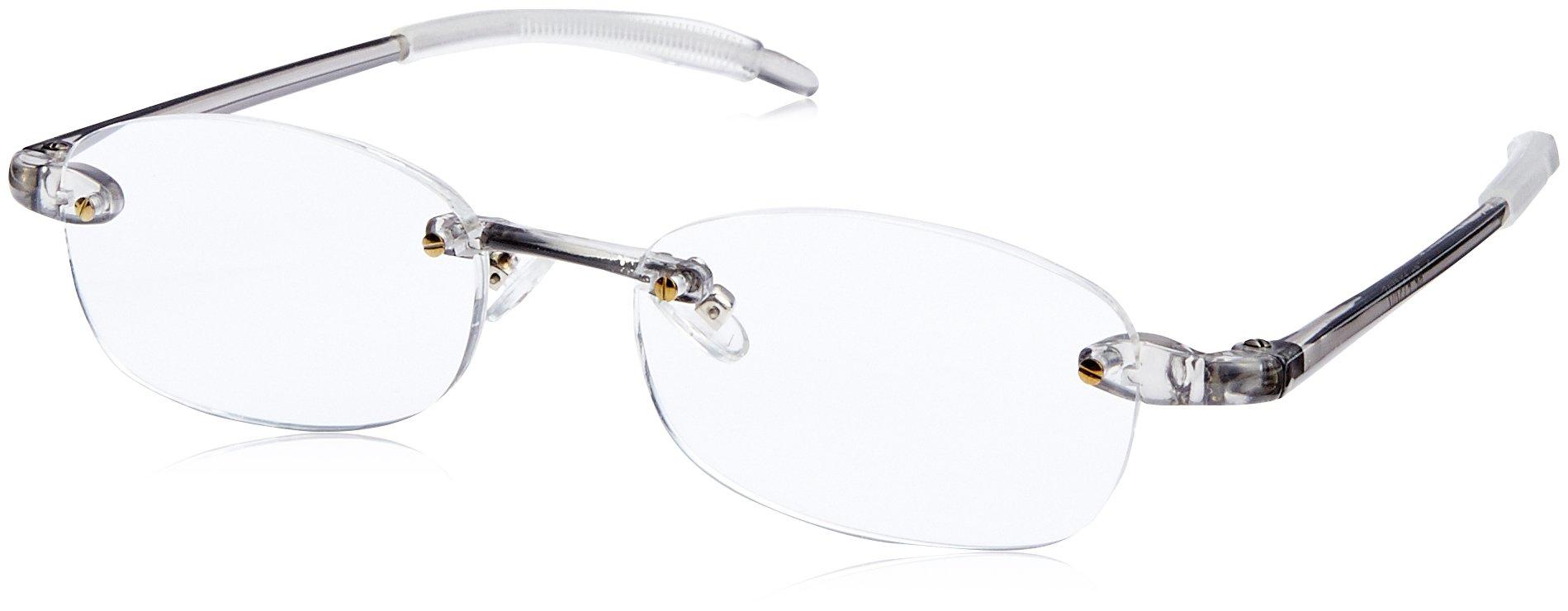 

Очки для чтения Fujita Kogaku, очки для чтения без оправы, эластичная оправа из смолы, серые, мужские, 2,5 TP-11SM+2,50 серый