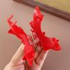 Bownot Red Hair Clip Acetate Bownot Grab Clip Creative Acetic Acid Bow Hair Claw  Female