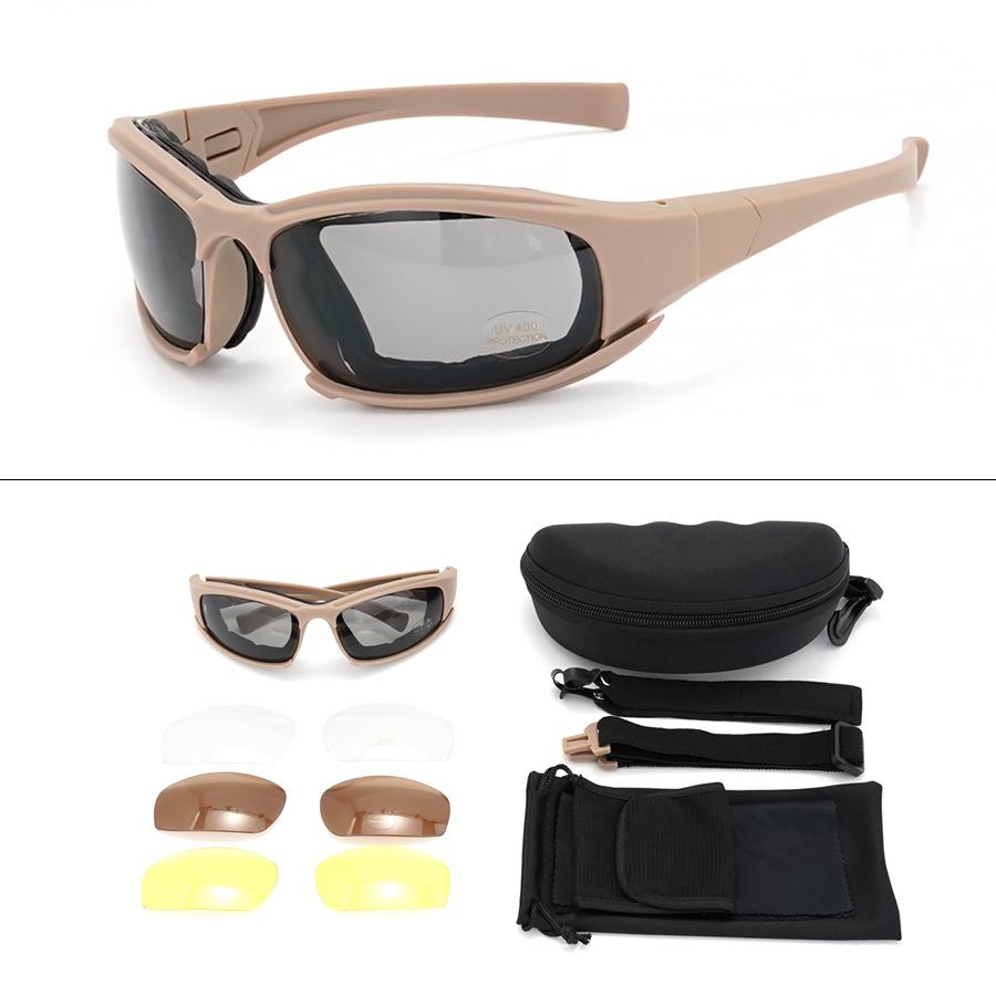 Tactical Protective Goggles Set Windproof Impact‑Resistant PC Eyewear for Military CS Shooting Cycling Outdoor Sports2