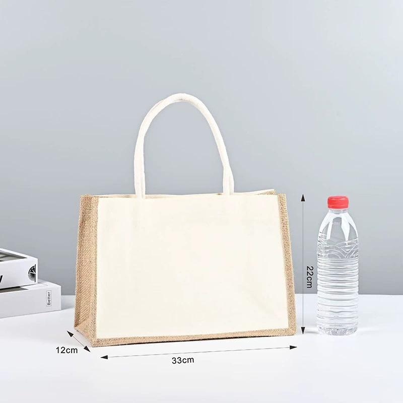 High-Quality Custom Jute Tote Bags - Plain or Logo Shopping & Gift Options in Cotton Linen Blend