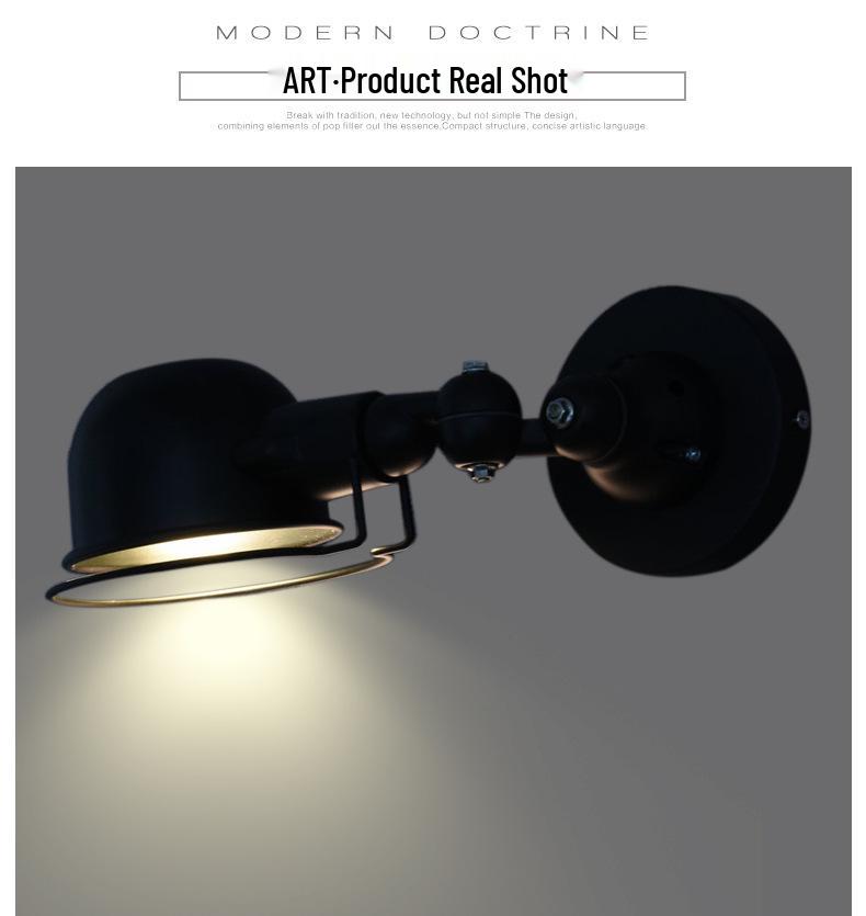 Nordic Industrial Retractable Swing Arm Wall Lamp - Modern Minimalist Design for Living Room or Bedroom