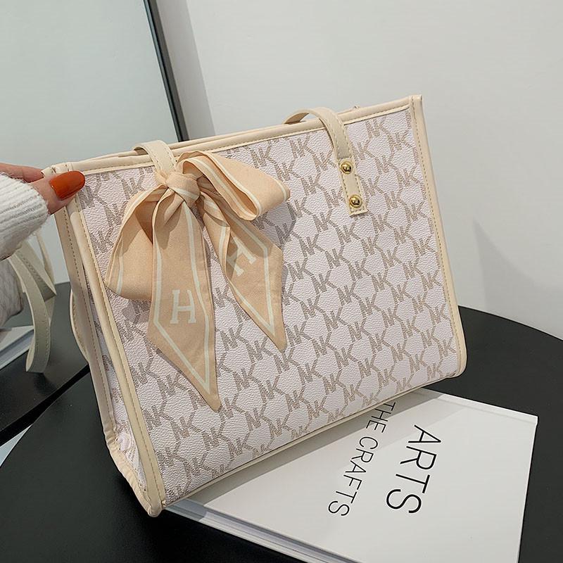 Women's 2022 Trendy Large Silk Scarf Shoulder Tote Bag