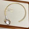 Statement Calla Lily Enamel Choker Necklace for Women Gold Color Open Collar Floral Torque Necklace Elegant Party Jewelry Gift