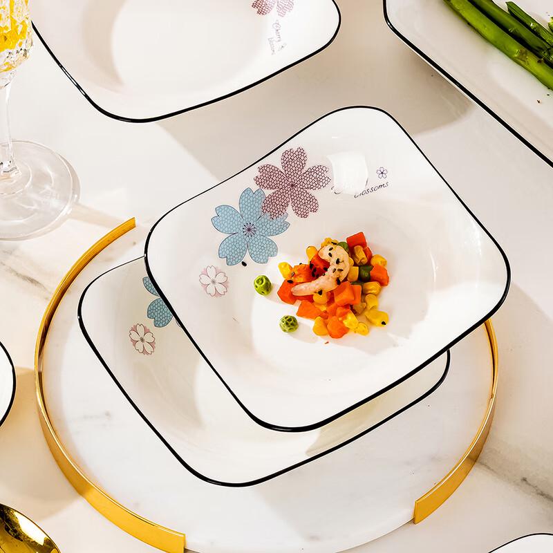 Haoya Jingdezhen Ceramic Dinner Plates - Flourishing Flowers (6-Piece Set)