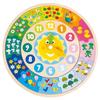 Puzzle Horloge En Bois - New Classic Toys - 13 Pièces - Enfant - Multicolore - Diamètre 30 Cm