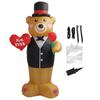 Inflatable Teddy Bear 210T Polyester Fiber 185CM IP44 Waterproof with LED Powerful Blower Blow Up Be