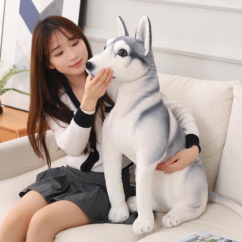 Nová Vysoce Kvalitní Plyšová Hračka Pes Husky Roztomilý Simulační Vlčí Pes Domácí Mazlíček Uklidňující Panenka Měkký Polštář Dětská Hračka Narozeninový Vánoční Dárek