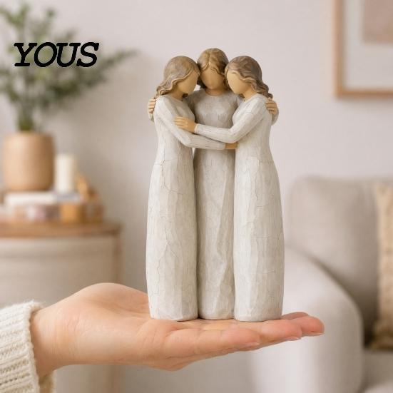 Sister Ornaments Four Women Friendship Figurine Decor, Sisterhood Statue Gift for Friends, Sisters Decorative Home and Moms, Faceless