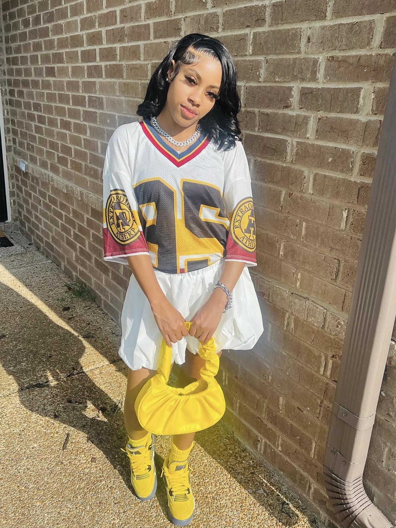 

Женская модная повседневная футболка с V-образным вырезом и контрастным цветным принтом L