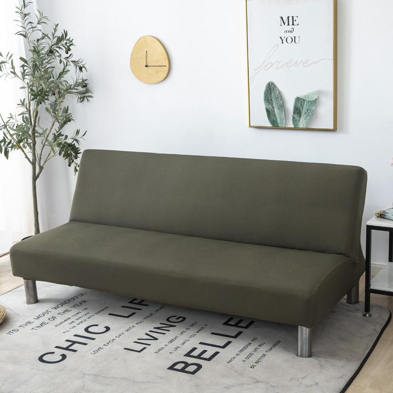 Solid Color Without Armrest Sofa Bed Cover Elastic Stretch Foldding Couch Covers Removable Washable Slipcover Living Home el