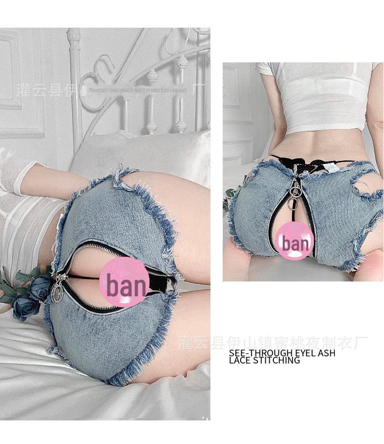 Low Waist Ripped Denim Shorts for Women - Sexy Nightclub Performance Hot Pants