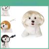 Adorável Peruca Bob Castanha com Franja Para Animais de Estimação Acessórios Elegantes e Modernos para Animais de Estimação