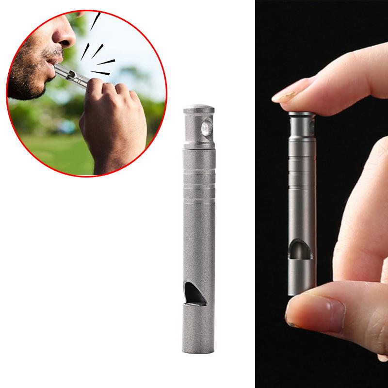 Titanyum Düdük Kordonlu Acil Durum Düdüğü Güvenlik Hayatta Kalma Düdüğü Ultralight Kamp Düdüğü Doğa Yürüyüşü Açık Hava Acil Durum