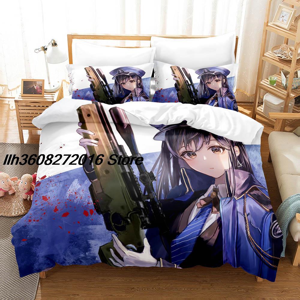 Comforter Kawaii Nikke Bedding Set Single Twin Full Queen King Size Bed Set Aldult Kid Bedroom Three-Piece Suits 3D Anime Bed Sheet S