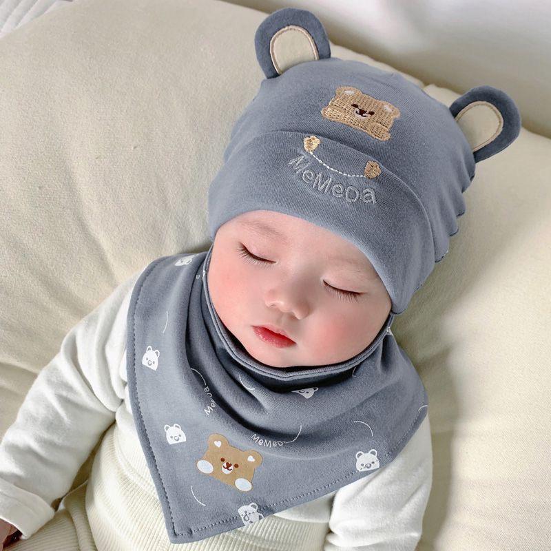 Unisex Bear Baby Hat for 0-6 Months - Cute and Adorable Newborn Cap for Spring and Autumn