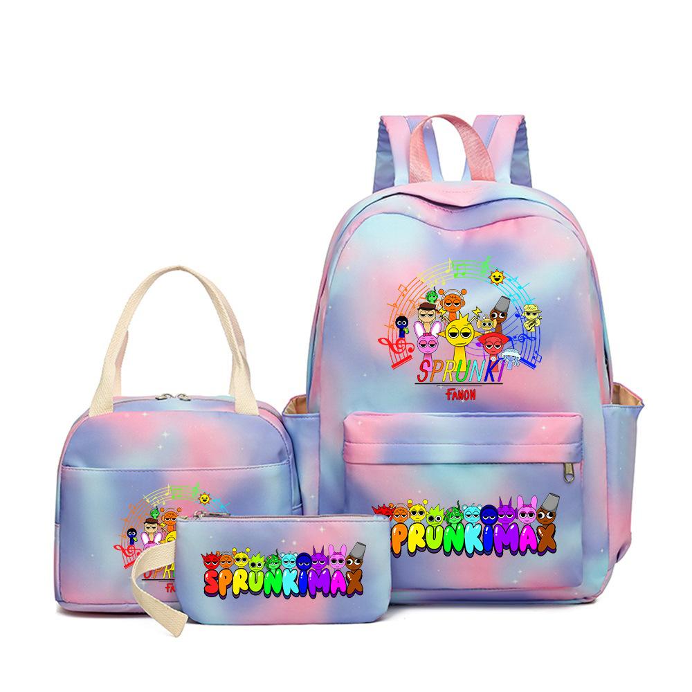 3D New Game Rhythm Box Sprunki School Bag Backpack Elementary and Secondary School Backpack Crossbody Bag Pencil Bag