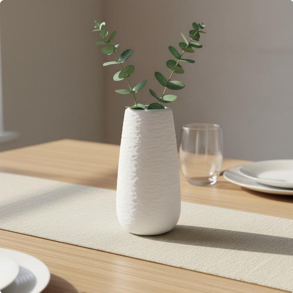 Modern Minimalist Vase Shatter-Resistant Minimalist Decorative Vase Textured Flower Holder Sturdy Lightweight for Dining Table