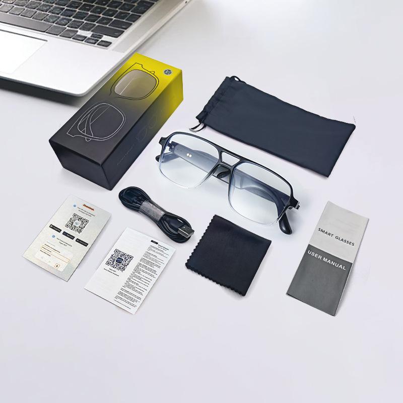 Smart Bluetooth Sunglasses: Double Bridge, Photochromic, Anti-Blue Light, UV Protection, Music and Call Enabled