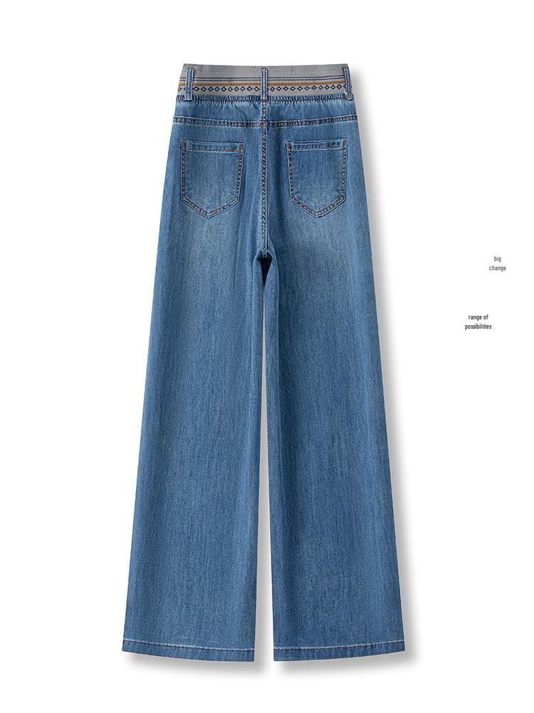 Women's 2025 Autumn/Winter High-Waisted Wide-Leg Jeans: Slimming, Height-Enhancing, Fashionable, and Versatile Straight-Leg Pants