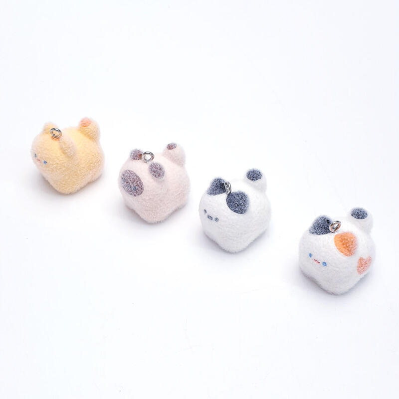 Flocking Chubby Cat Keychain Doll Accessory Accessories Cheese Cat