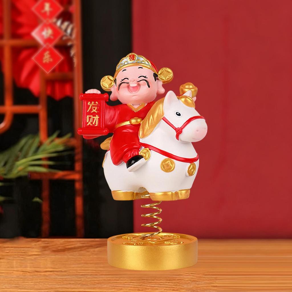 Shaking God of Wealth Decor Decorative Lightweight Spring Festival Decor Creative Chinese New Year Ornament for Shelf Bedroom