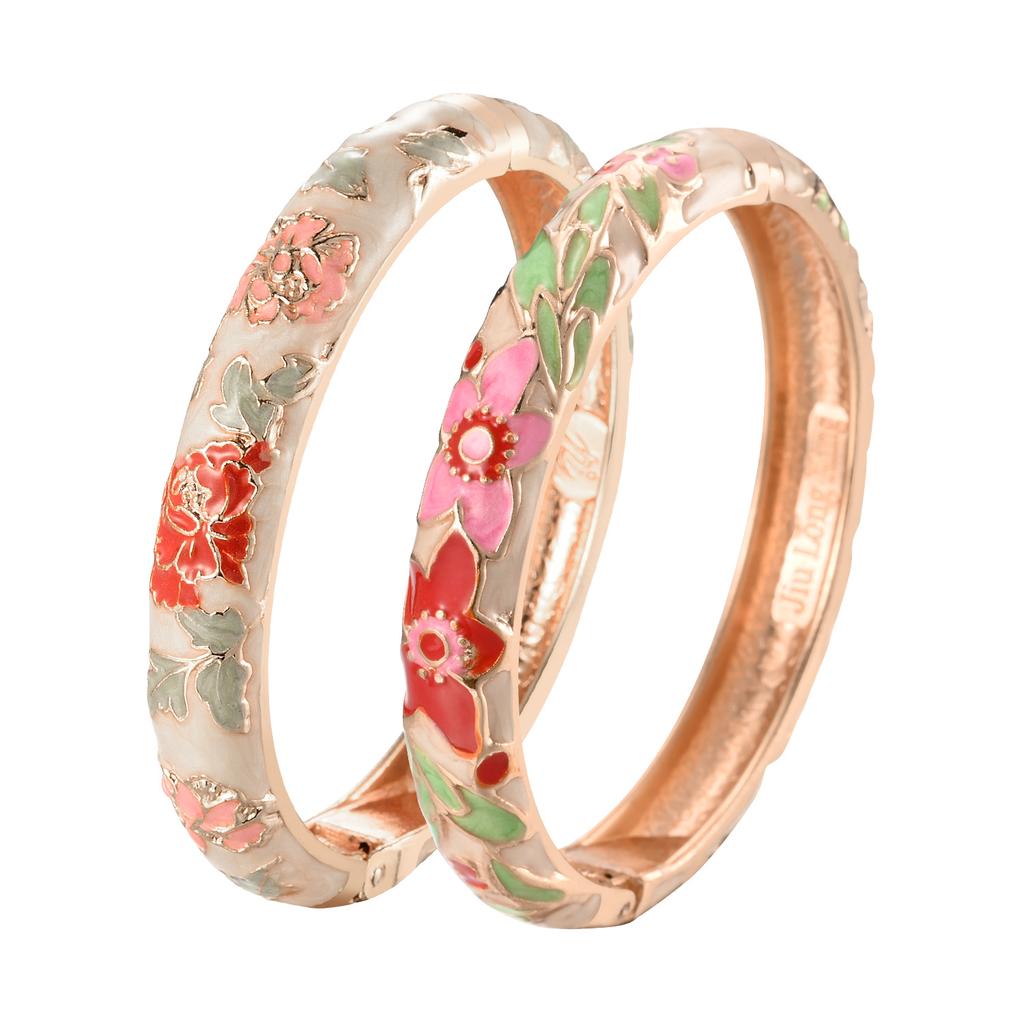 Pulseras esmaltadas para mujer, brazaletes de flores para mujer, pulsera vikinga china india, joyería africana, regalo para mujer de Dubái