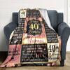 Happy 40Th Birthday Celebration Blanket Personalized Name Soft Warm And Versatile For Sofa Bed Office And Travel Machine Washable Comfortable In All