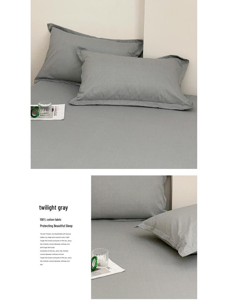 2025 New Style Pure Cotton Pillowcase Set: Simple Twill 48x74 Household Cover (Set of 2)