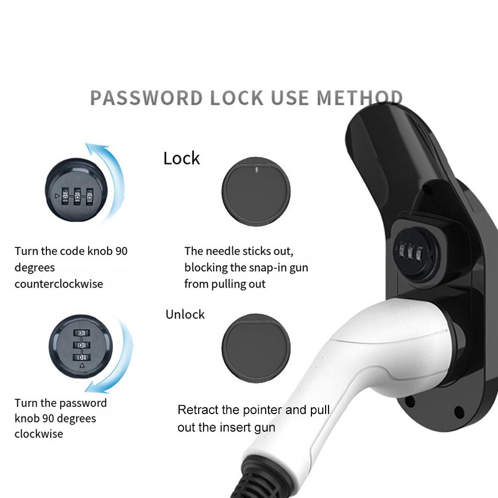 Universal Type 2 EV Charger Cable Holder with Lock Electric Vehicle Wall Mount Charging Cable Organizer Wall Mount Dock For Type