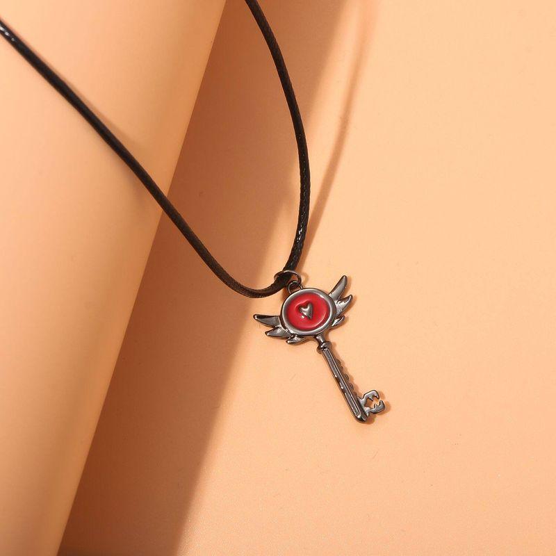 European and American Animation Hazbin Hotel Hell Inn Key Pendant Keekee Transformed into a Key Metal Necklace