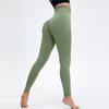 Europäische & Amerikanische Nahtlose Geraffte T-Linien Yogahose: High-Waist, Bauchkontrolle, Hüfthebende Fitness-Leggings für Damen