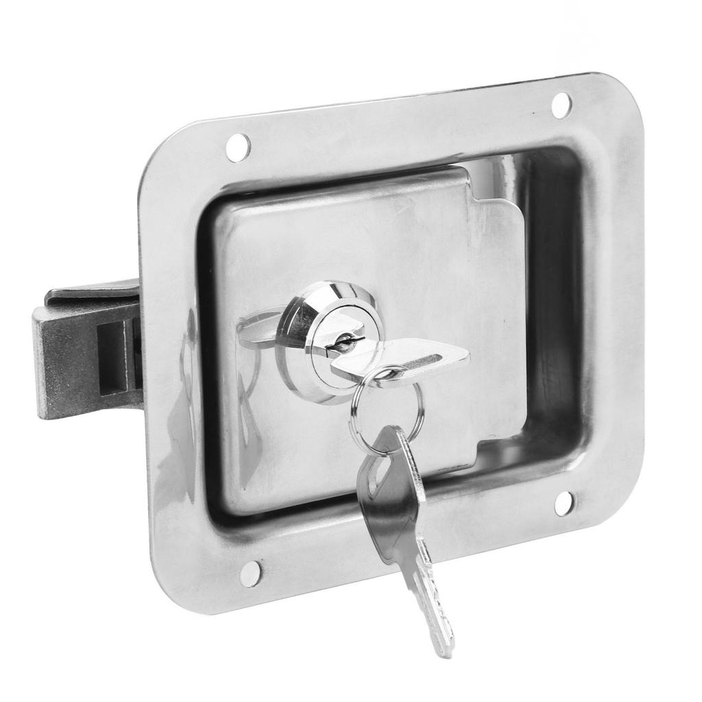 RV Handle Latch Paddle 120x92mm 304 Stainless Steel Entry Door Lock Handle Knob Deadbolt Paddle for RVs Trucks Trailers