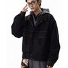 Mens Oversized Washed Denim Jacket Casual Workwear Style Fall 2026 Loose Fit Black