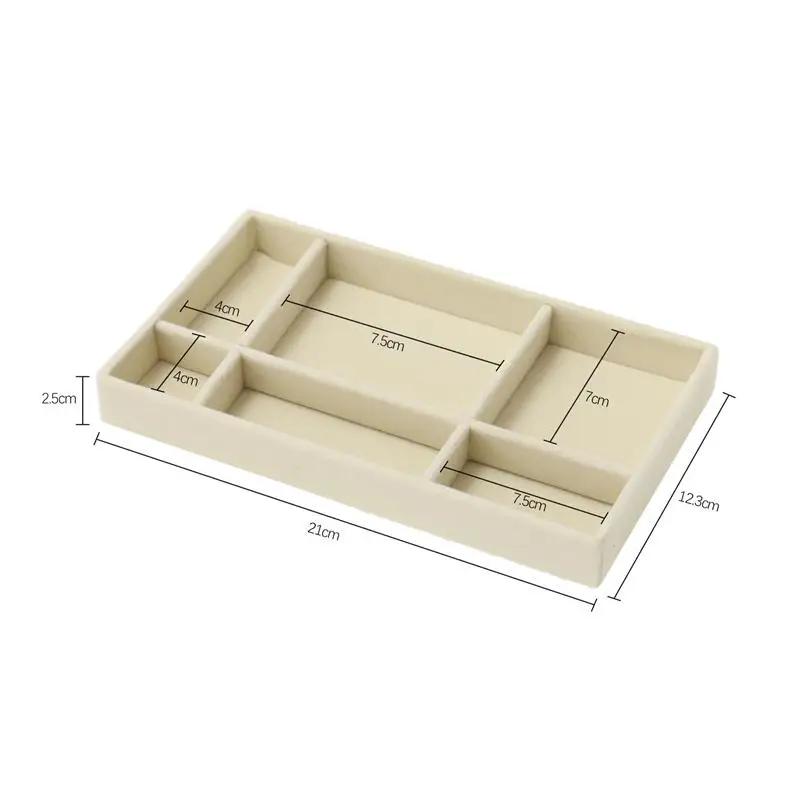 Upgrade Velvet Jewelry Storage Box Necklace Stackable Display Tray Bracelet Earring Organizers DIY Handicrafts Drawer Box Grey