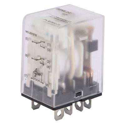6VDC 8 kontaktų Du atviri Du uždari Elektromagnetinė relė 10A su žalia indikacine lempute