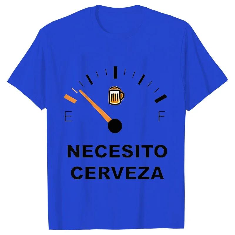 Men's Casual T-shirt NECESITO CERVEZA Funny Men Tshirts Short Sleeve Tee Top Clothes for Summer Drinking Beer T Shirt Tops Gifts