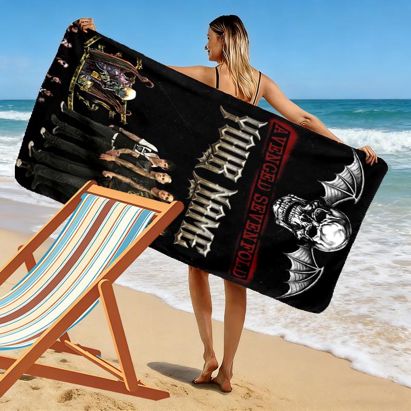 Name Custom Avenged sevenfold Print Beach Towel, Large Soft Quick Dry Towel for Beach Camping Swimming