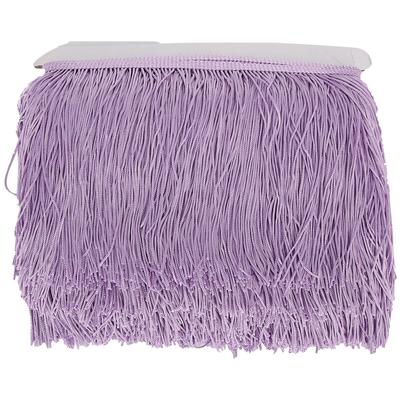 Flecos Largos de 10yd 14cm Borlas Vestido Latino Encaje de Poliéster Cinta Adorno Coser Escenario DIY Cortina Accesorios de Vestuario Violeta