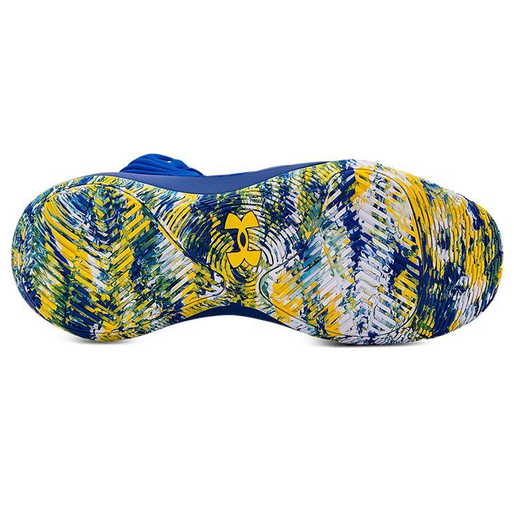 Under Armour Unisex UA Jet 21 Basketball Shoes Blue Yellow 3024260-400