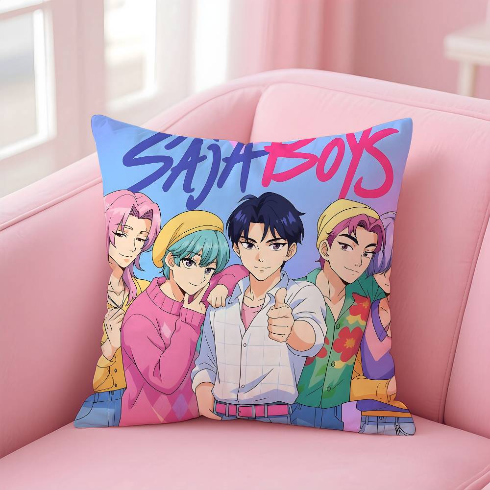 Hot KPop S-Saja Boys Pillow Case Comfort Sofa Bed Silky elegant Invisible zipper Custom Decorative cushion cover