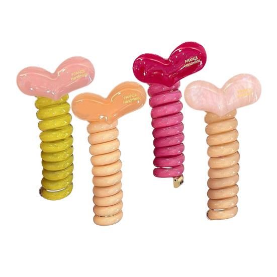 4Pcs Women Hair Ropes Non-Damaging Spiral Hairbands Reusable Non-Slip Ponytail Holders Hair Accessories