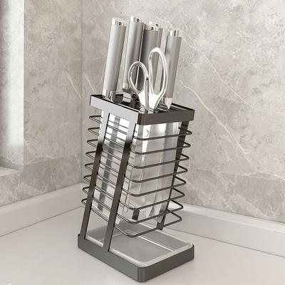 Knivblockshållare Besticklåda i rostfritt stål Organiseringsbricka Knivar Redskapsställ Universal Knivställ Organizer Köksförvaring