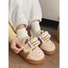 2025 new winter fun cute little bee parent-child cotton slippers outdoor warm non-slip loafer beanie shoes women